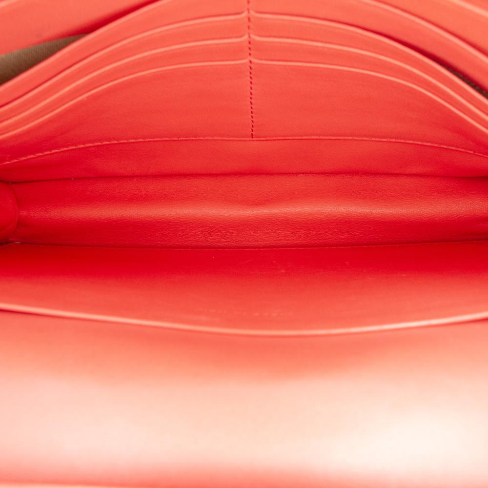 Celine B Celine Red Calf Leather Frame Wallet on Chain Italy