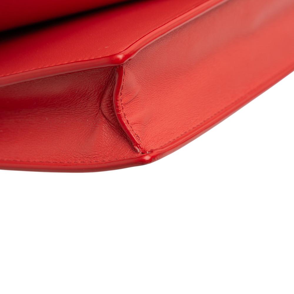 Celine B Celine Red Calf Leather Frame Wallet on Chain Italy