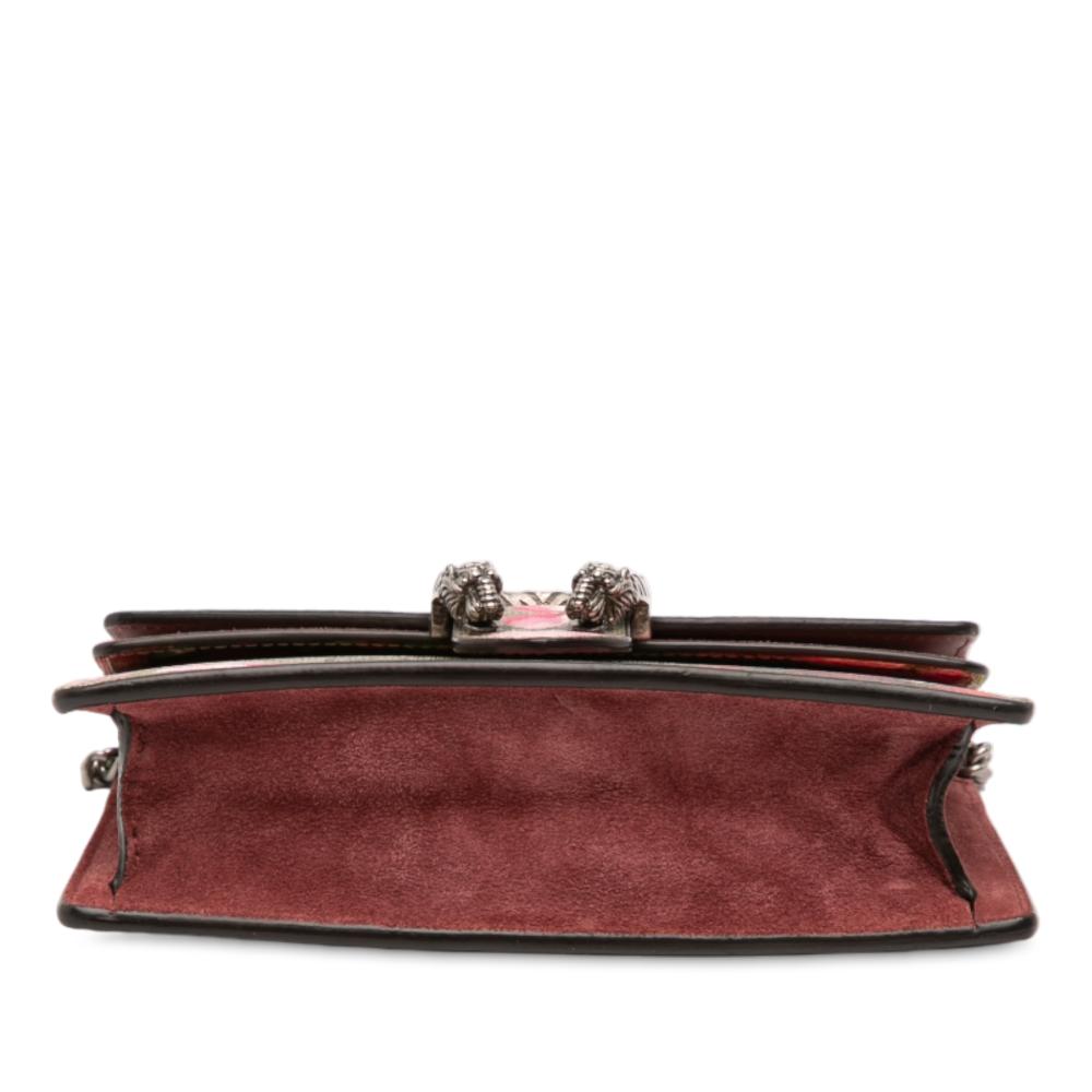 Gucci B Gucci Brown Beige Coated Canvas Fabric Mini GG Supreme Blooms Dionysus Crossbody Italy