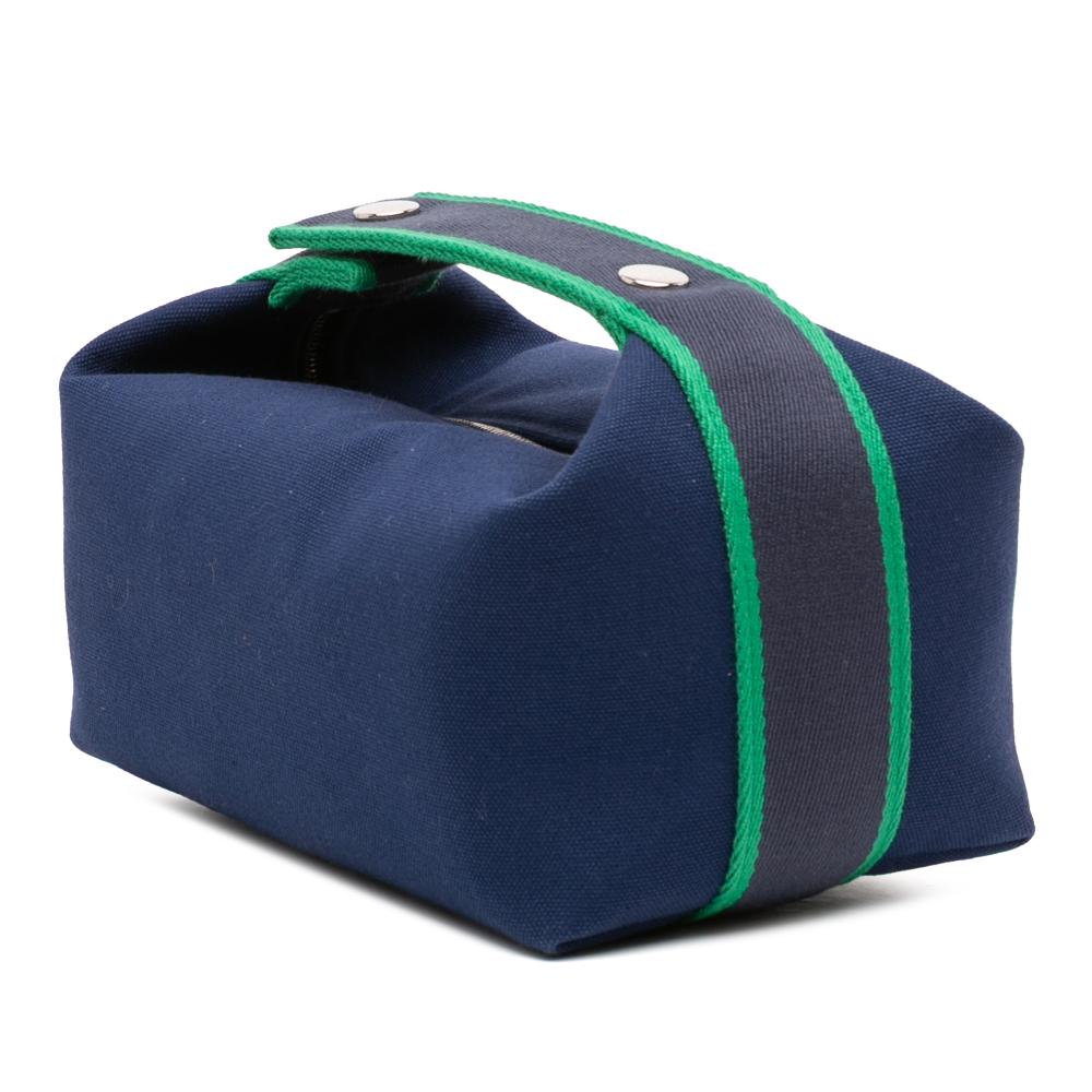 Hermès AB Hermès Blue Dark Blue Canvas Fabric Small Toile Bride A Brac Case France