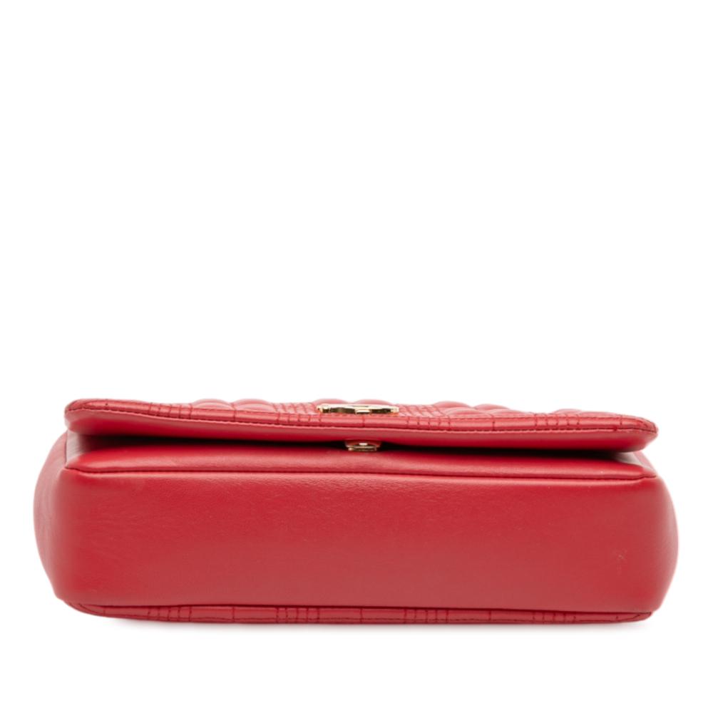 Burberry B Burberry Red Lambskin Leather Leather Small Quilted Lambskin Lola Crossbody Italy