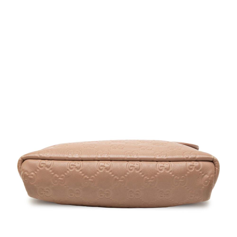 Gucci B Gucci Brown Nude Calf Leather Guccissima Crossbody Italy