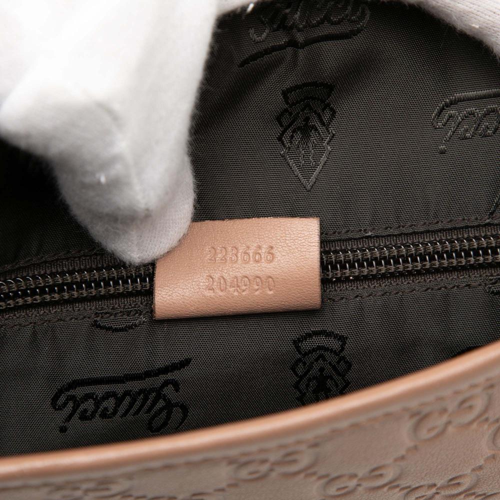 Gucci B Gucci Brown Nude Calf Leather Guccissima Crossbody Italy