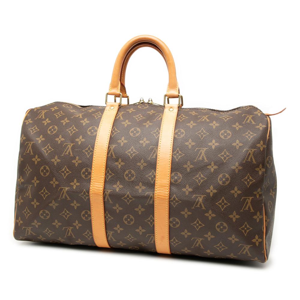 Louis Vuitton B Louis Vuitton Brown Monogram Canvas Fabric Monogram Keepall 45 France