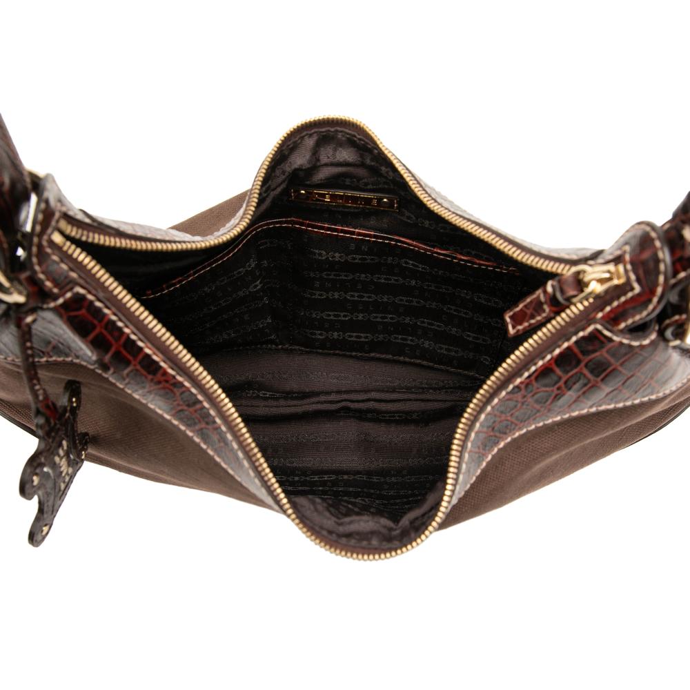 Celine B Celine Brown Dark Brown Canvas Fabric Hobo China