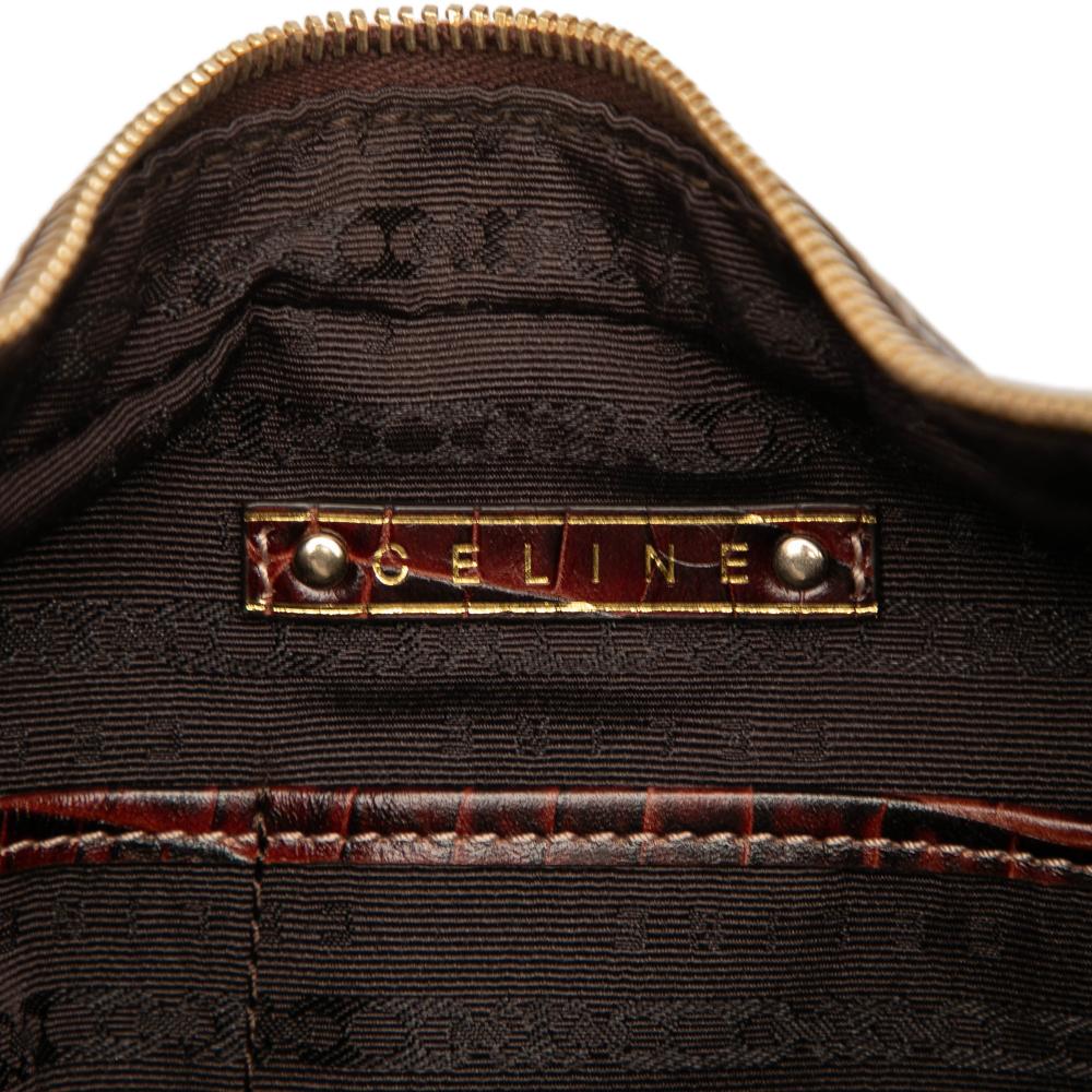 Celine B Celine Brown Dark Brown Canvas Fabric Hobo China