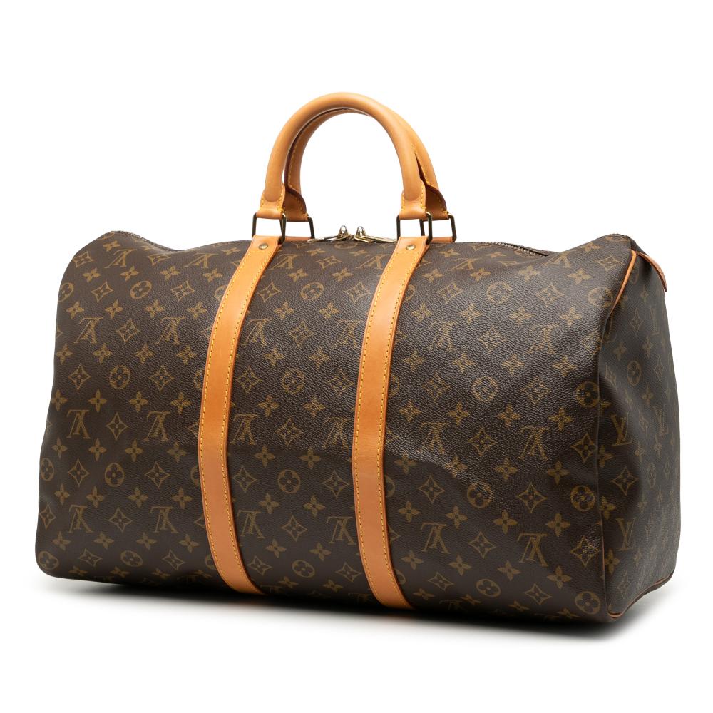 Louis Vuitton B Louis Vuitton Brown Monogram Canvas Fabric Monogram Keepall 50 France