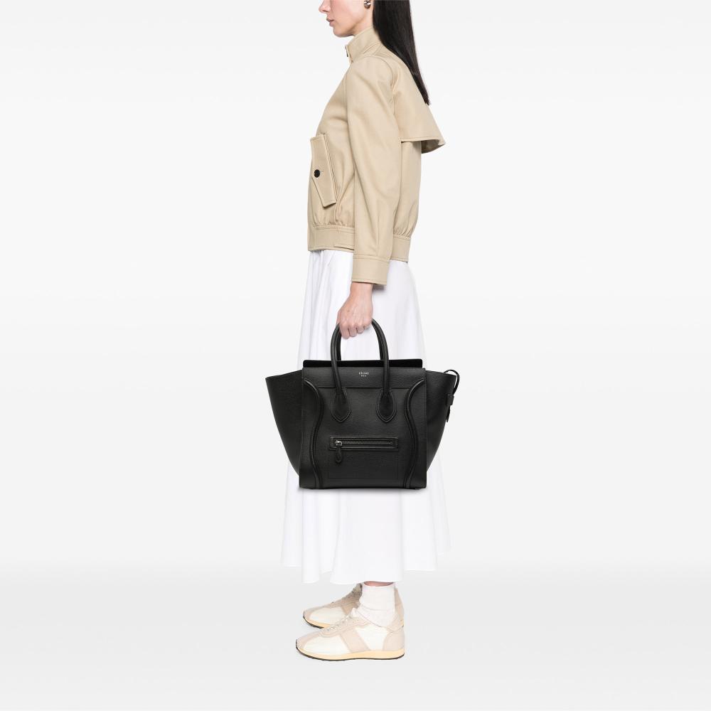 Celine AB Celine Black Calf Leather Mini Luggage Tote Italy