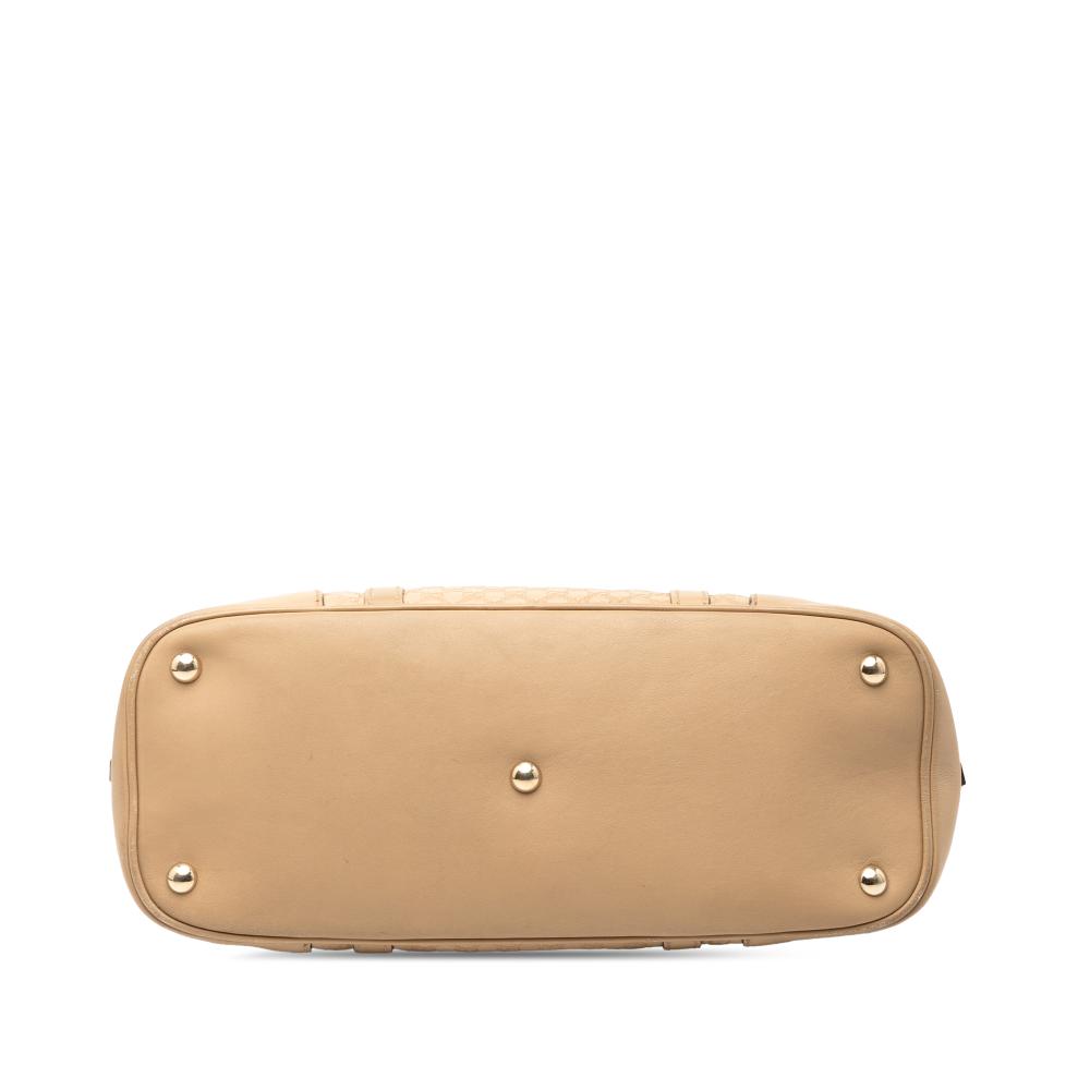 Gucci B Gucci Brown Beige Calf Leather Small Microguccissima Nice Dome Satchel Italy