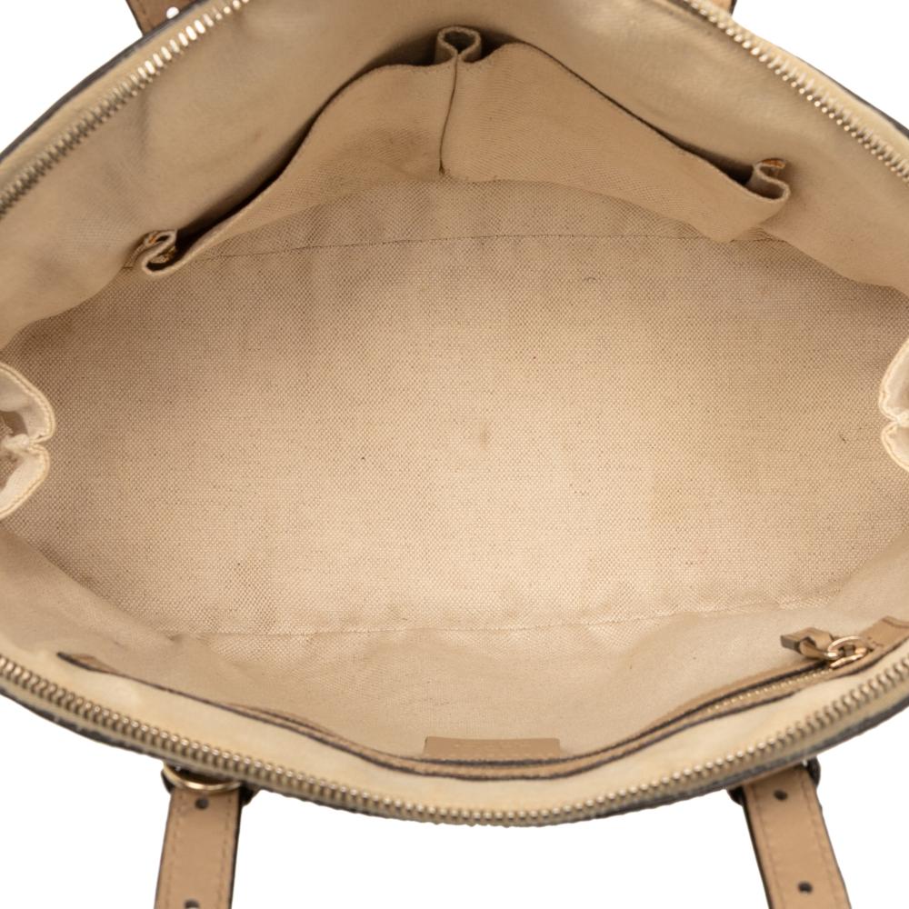 Gucci B Gucci Brown Beige Calf Leather Small Microguccissima Nice Dome Satchel Italy