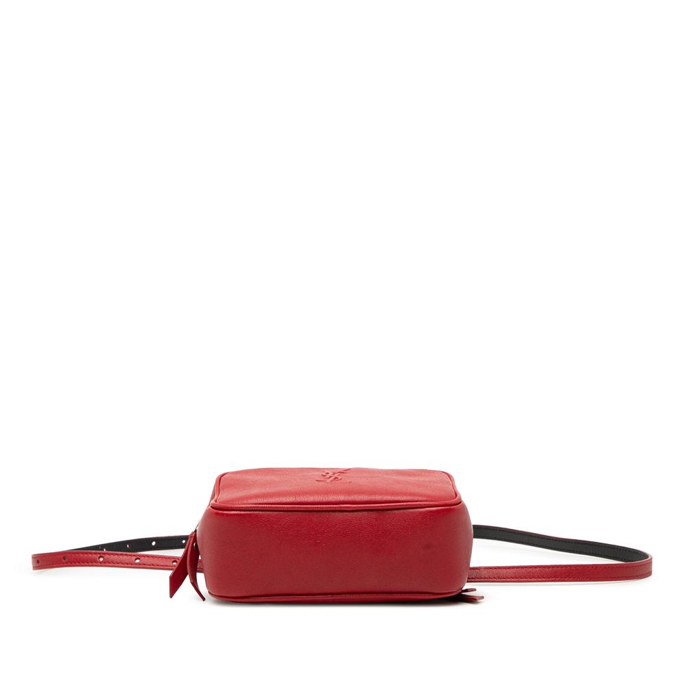 Saint Laurent B Saint Laurent Red Calf Leather Monogram Lou Belt Bag Italy