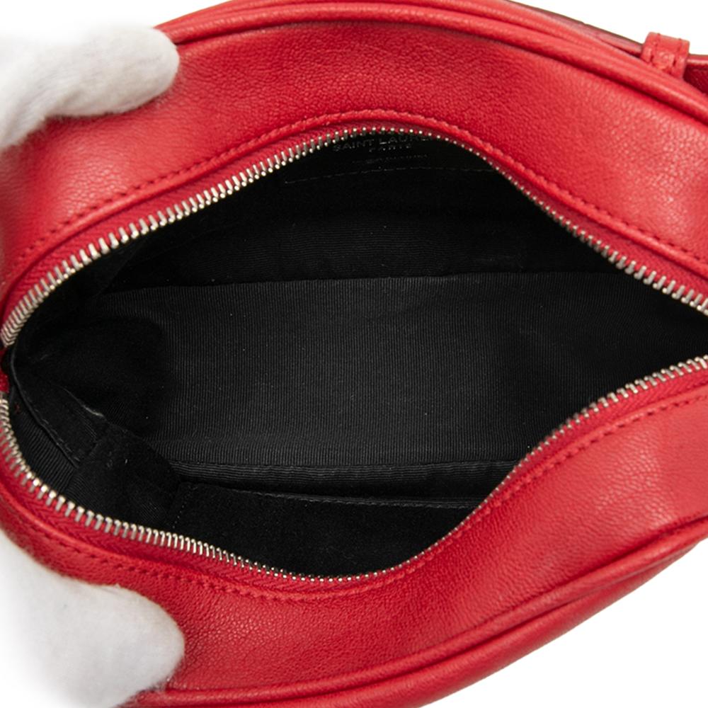 Saint Laurent B Saint Laurent Red Calf Leather Monogram Lou Belt Bag Italy