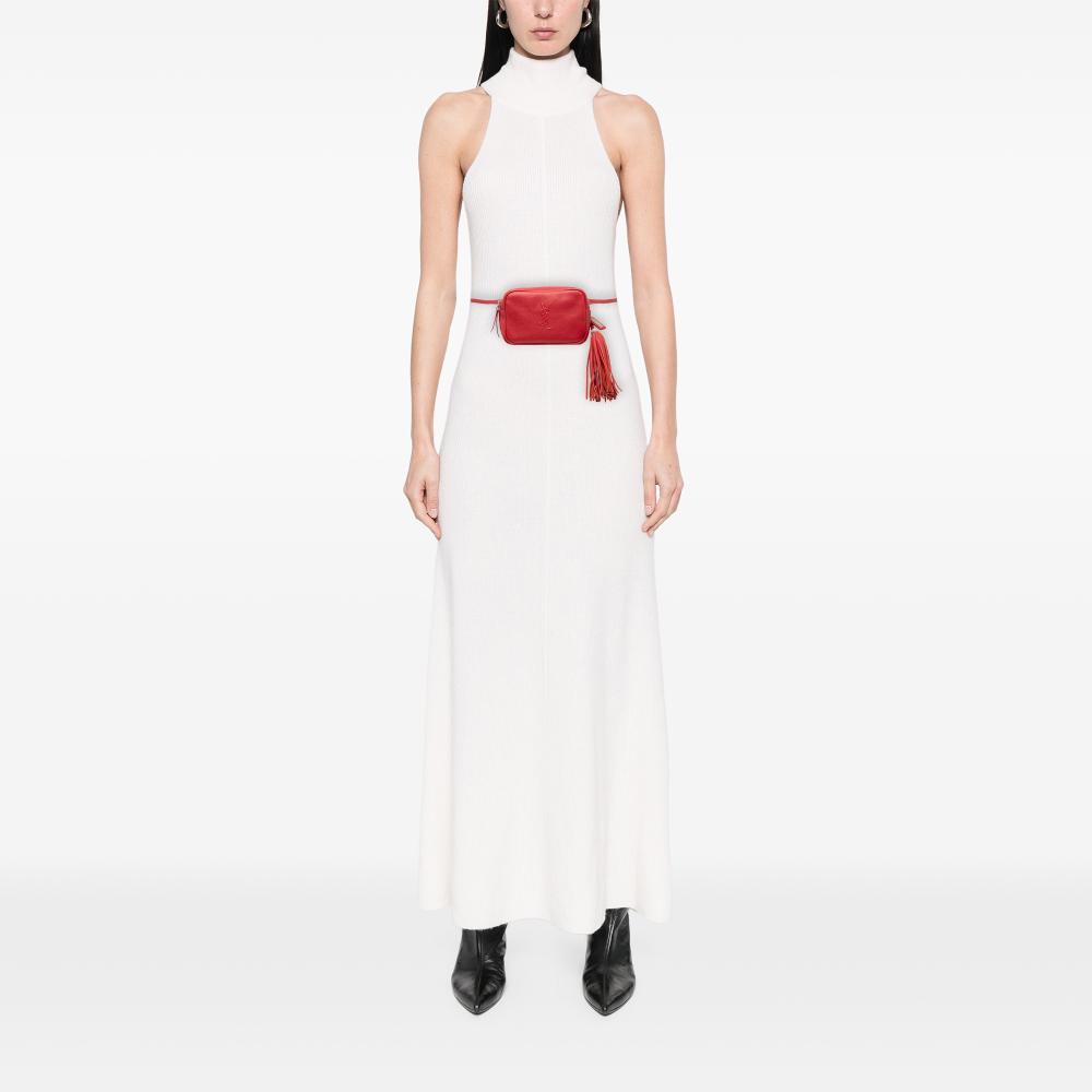 Saint Laurent B Saint Laurent Red Calf Leather Monogram Lou Belt Bag Italy