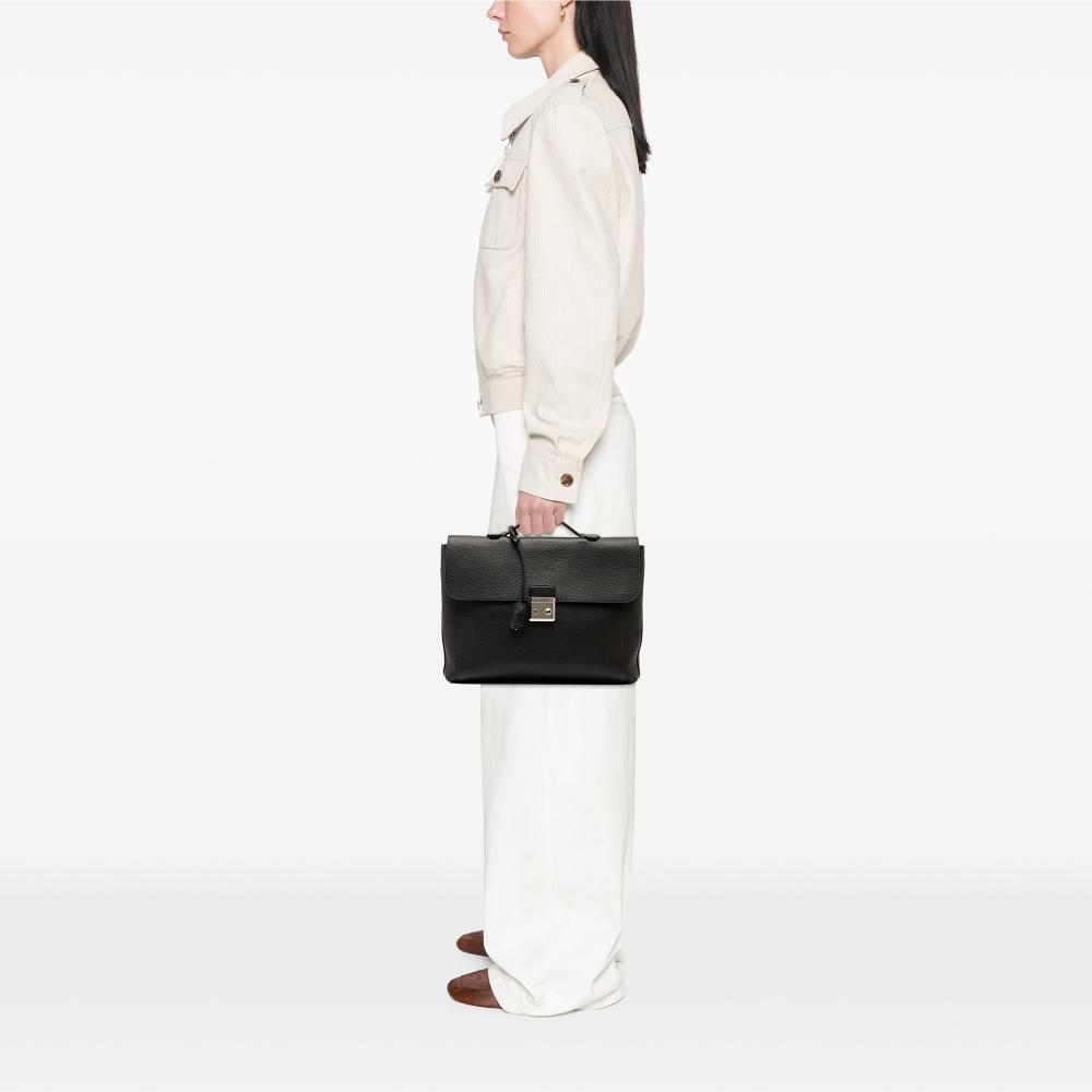 Louis Vuitton B Louis Vuitton Black Calf Leather Taurillon Serviette Dorian Briefcase France