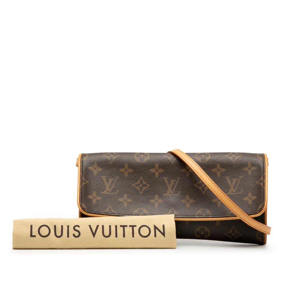 Louis Vuitton B Louis Vuitton Brown Monogram Canvas Fabric Monogram Pochette Twin GM Spain