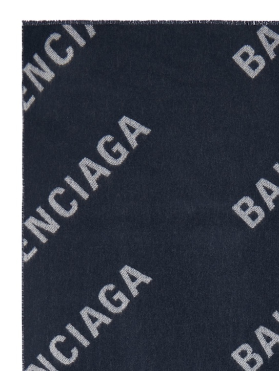 Balenciaga XL wool scarf All Over Logo NEW