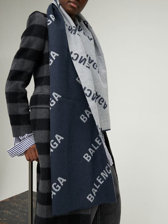 Balenciaga XL wool scarf All Over Logo NEW