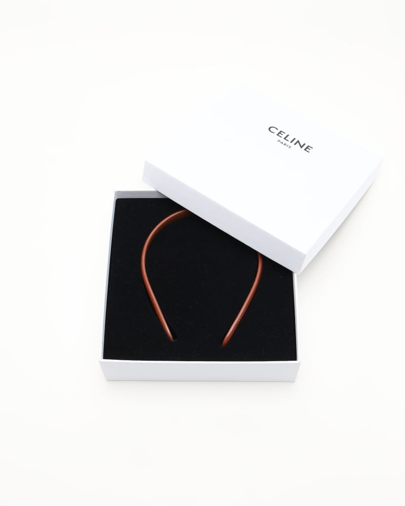 Celine Céline Triomphe Headband in Calfskin