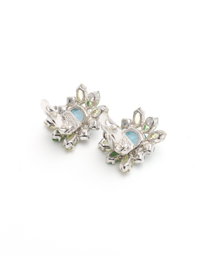 Christian Dior Colored Rhinestone Clip-on Earrings
