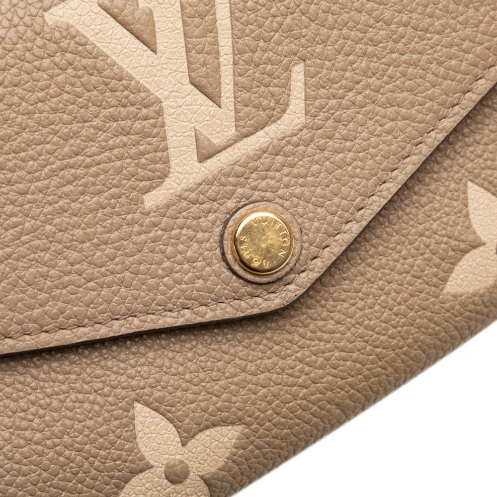 Louis Vuitton AB Louis Vuitton Brown Beige Monogram Empreinte Leather Bicolor Sarah Wallet Spain