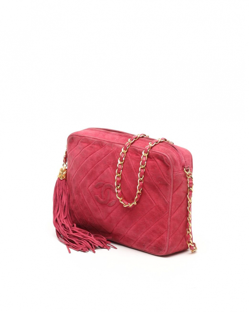 Chanel CC Suede Camera Bag