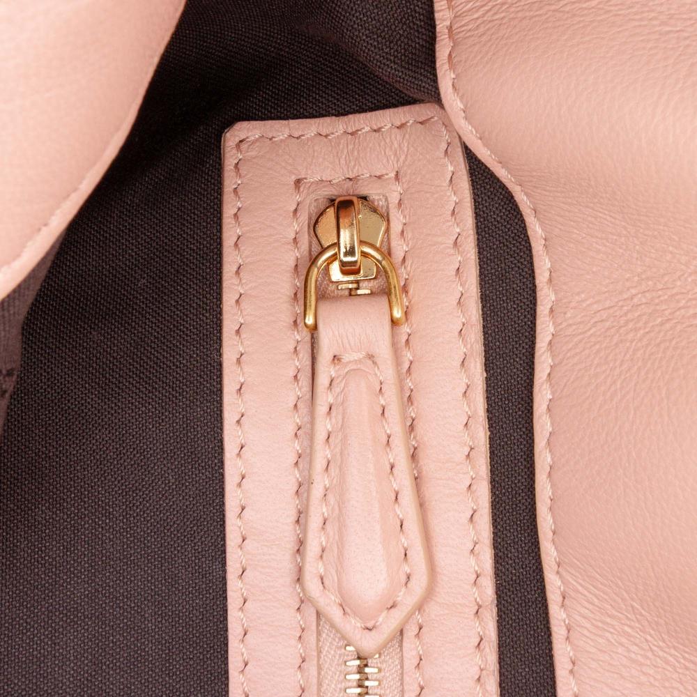 Fendi B Fendi Pink Salmon Calf Leather Medium Embossed FF Baguette Satchel Italy