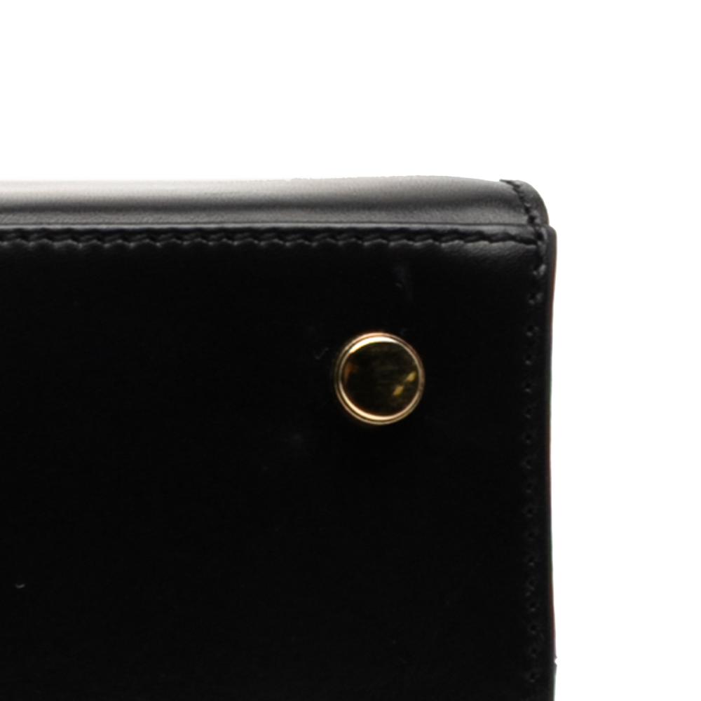 Ferragamo B Ferragamo Black Calf Leather Vara Bow Shoulder Bag Italy