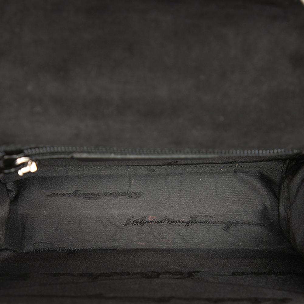 Ferragamo B Ferragamo Black Suede Leather Satchel Italy