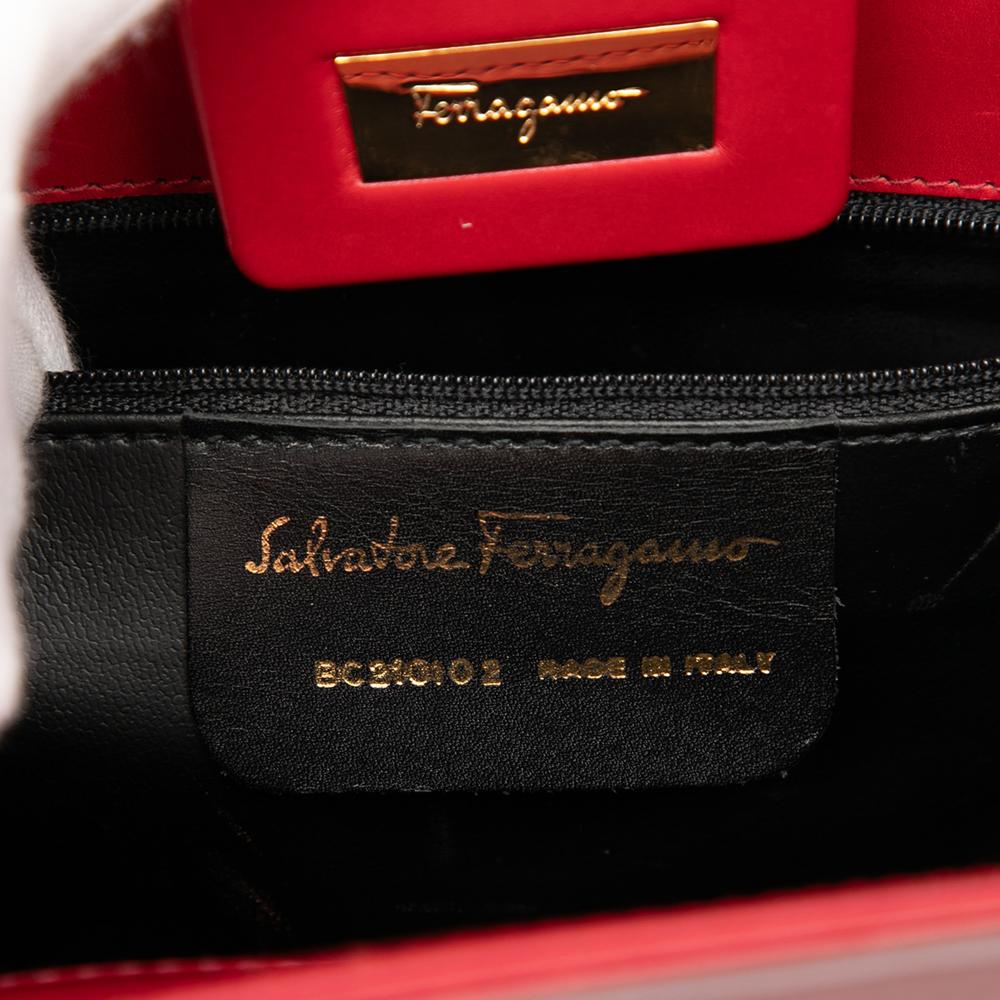 Ferragamo B Ferragamo Red Calf Leather Crossbody Italy