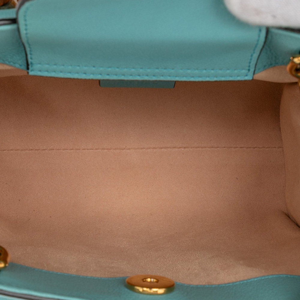 Gucci Diana Mini Leather Tote Handbag Blue