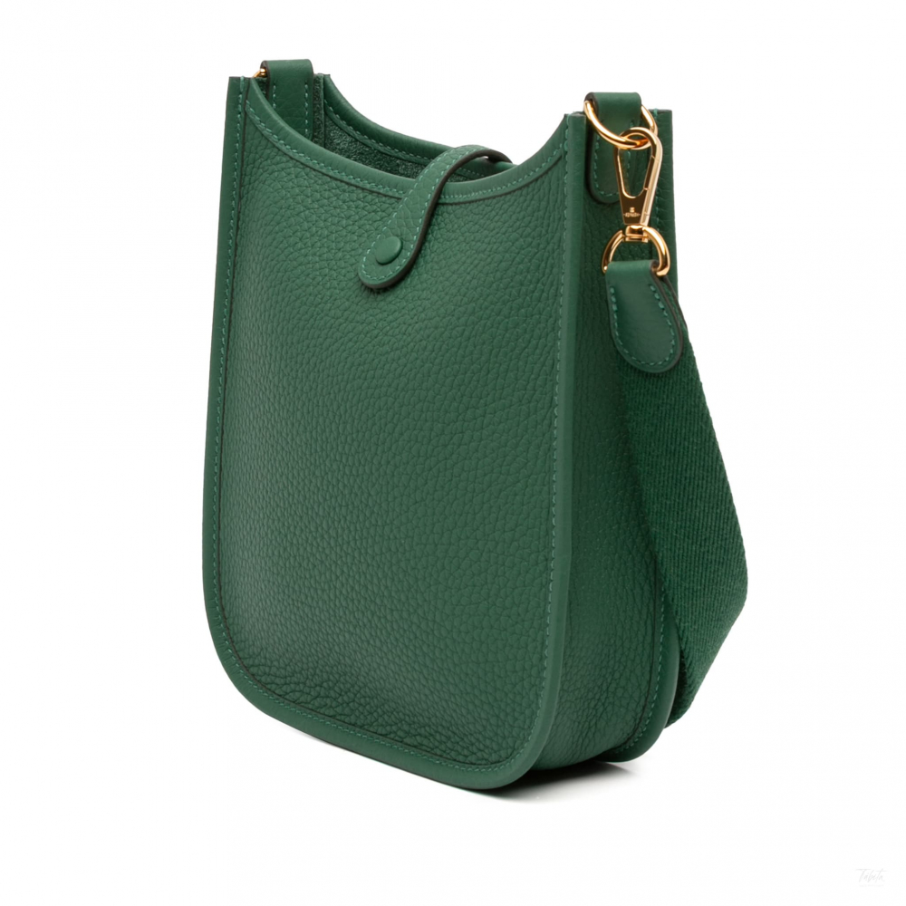 Hermès Evelyne 16 TPM Taurillon Clemence Leather Amazone Hobo Crossbody Vert Moyen