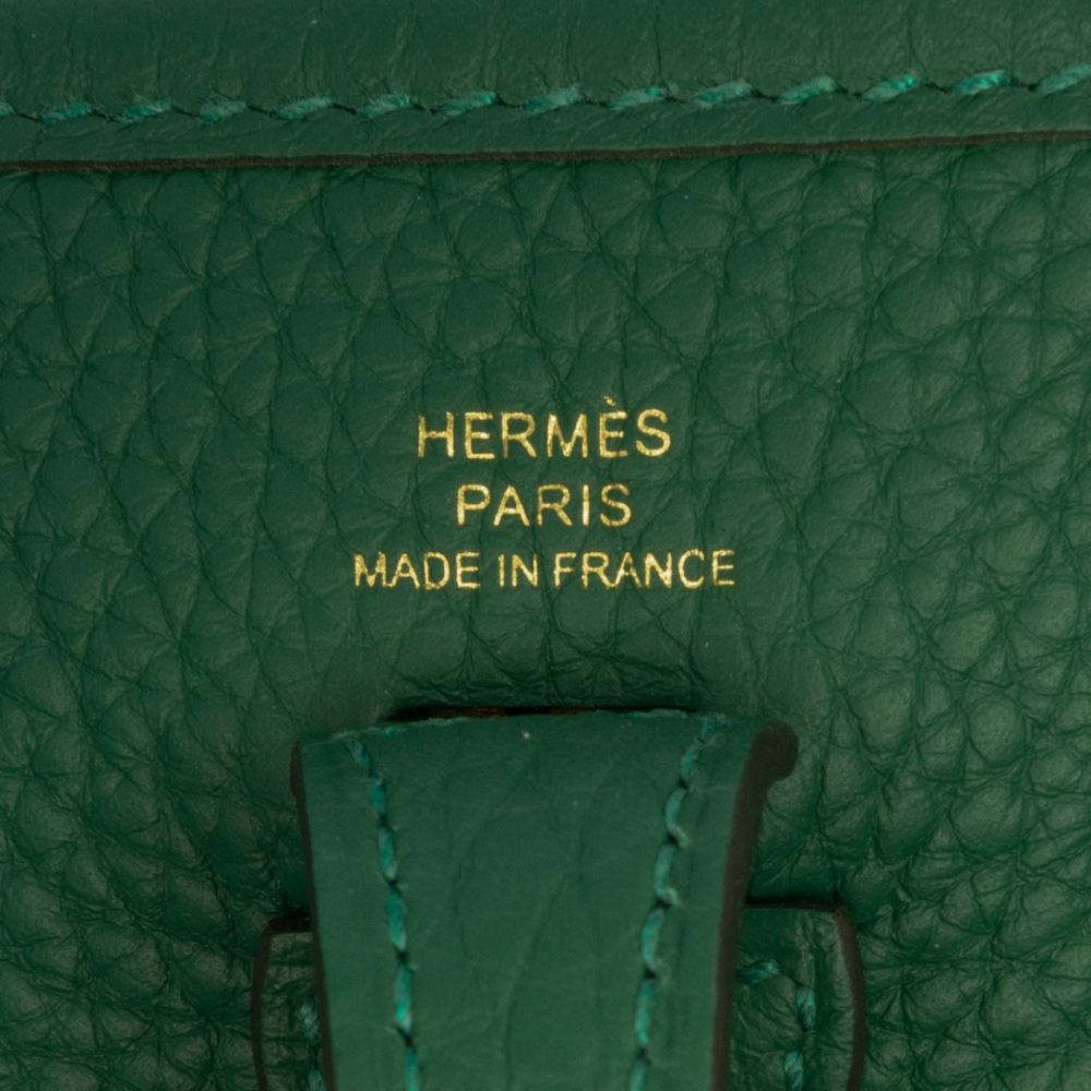 Hermès Evelyne 16 TPM Taurillon Clemence Leather Amazone Hobo Crossbody Vert Moyen