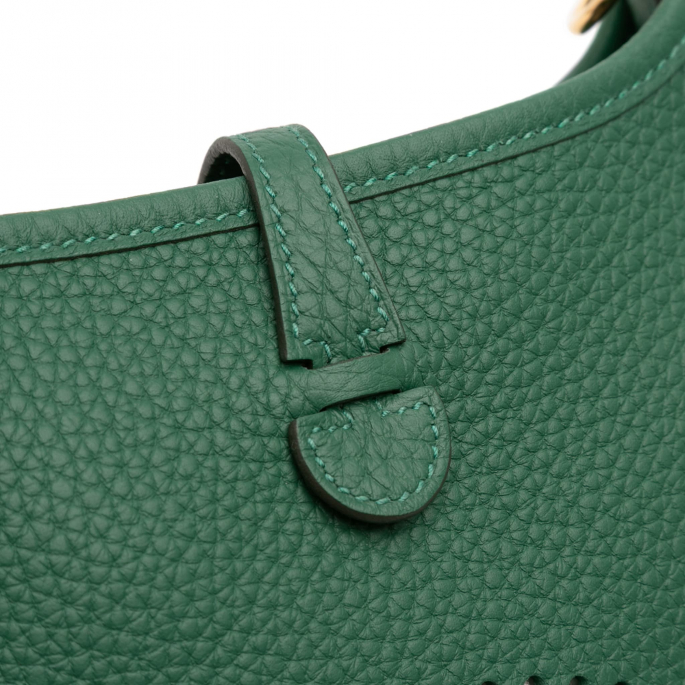 Hermès Evelyne 16 TPM Taurillon Clemence Leather Amazone Hobo Crossbody Vert Moyen