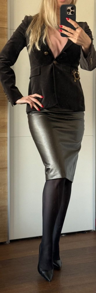 Just Cavalli Vegan leather slim skirt