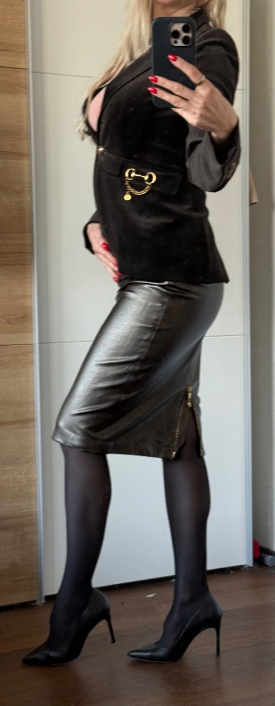 Just Cavalli Vegan leather slim skirt