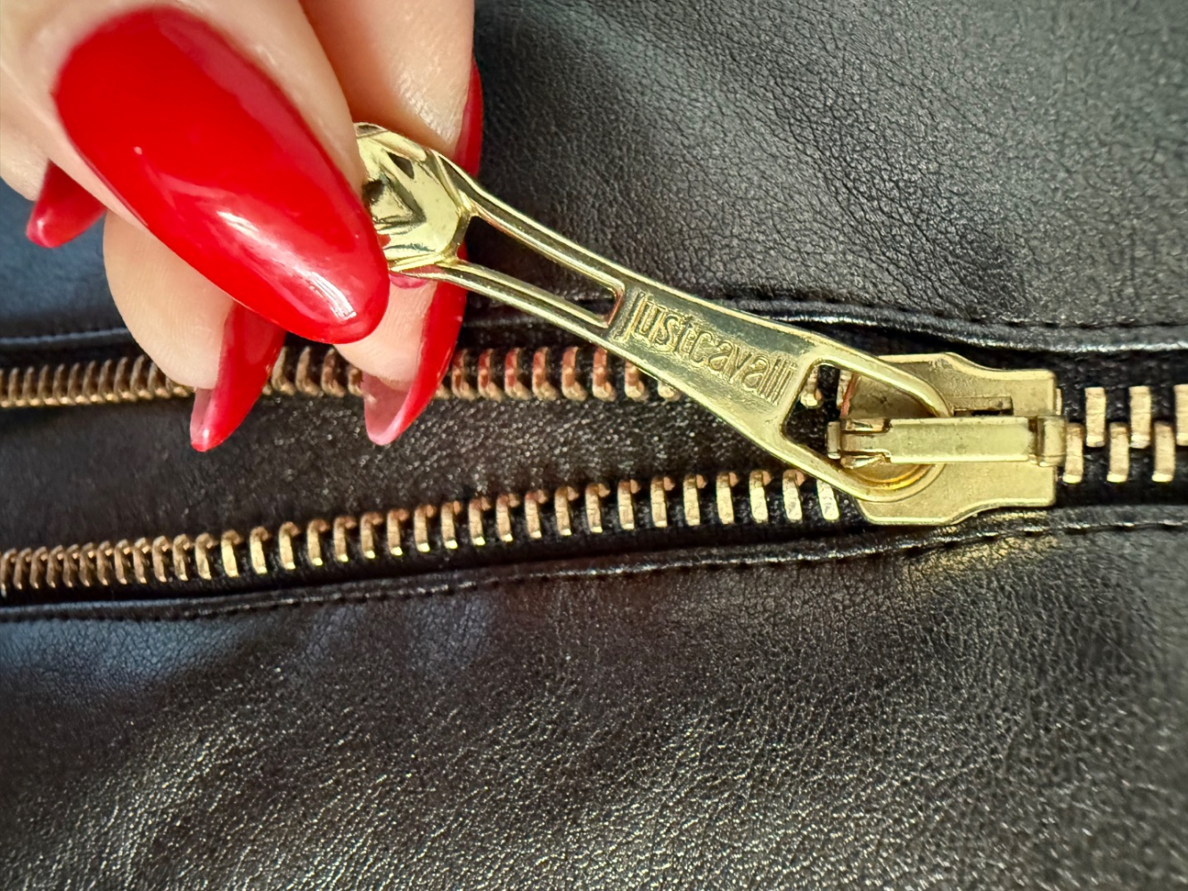 Just Cavalli Vegan leather slim skirt