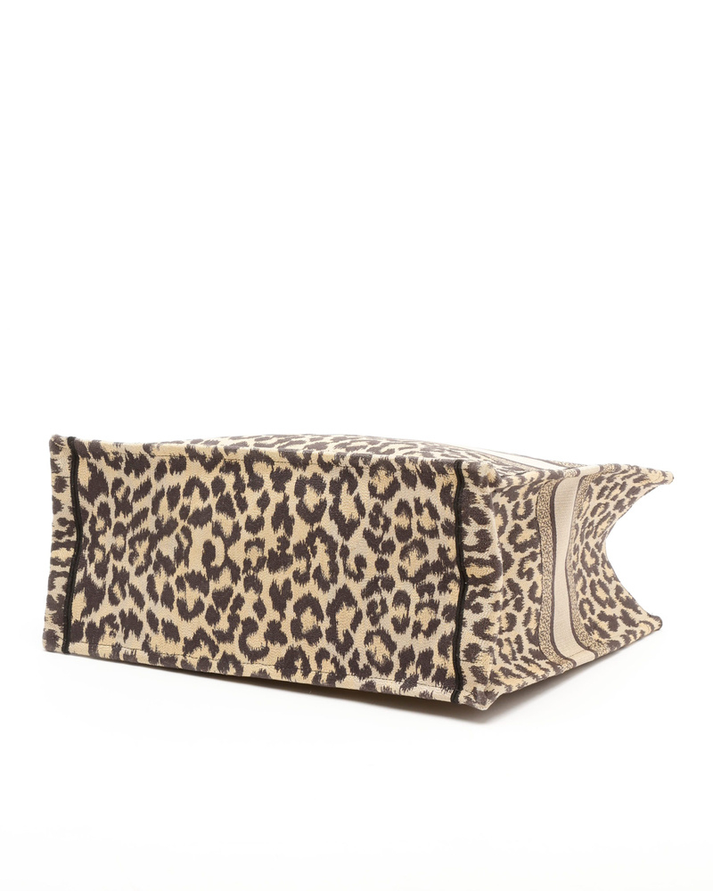 Christian Dior Large Leopard Mizza Book Tote Bag