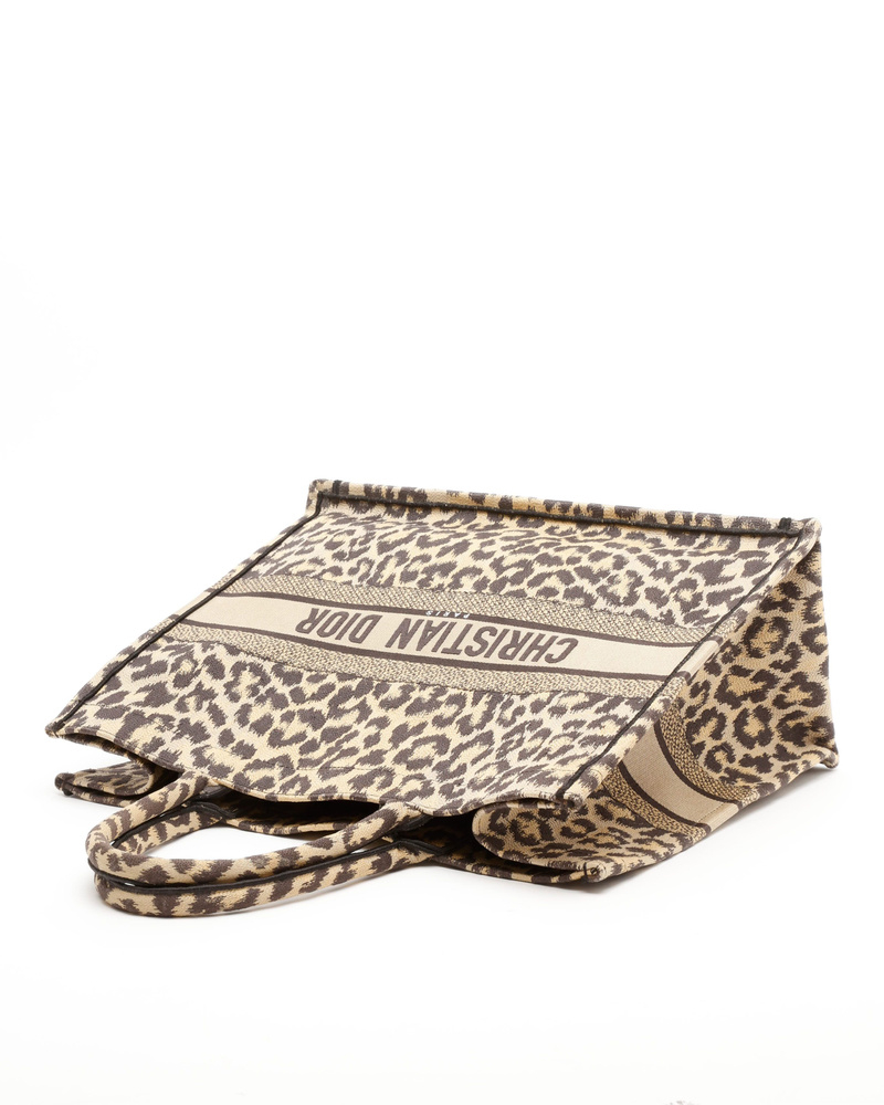 Christian Dior Large Leopard Mizza Book Tote Bag