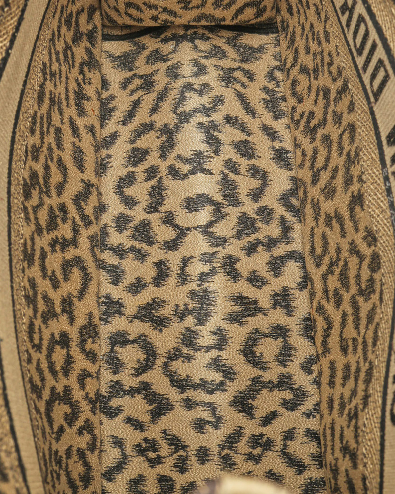 Christian Dior Large Leopard Mizza Book Tote Bag