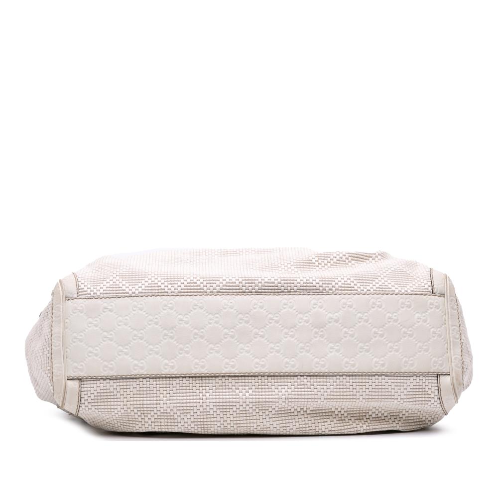 Gucci B Gucci White Raffia Natural Material Large Diamante Sukey Tote Italy