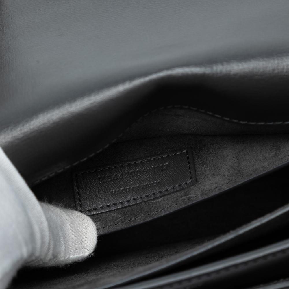 Saint Laurent AB Saint Laurent Black Smooth Leather Leather Medium Monogram Sunset Crossbody Italy