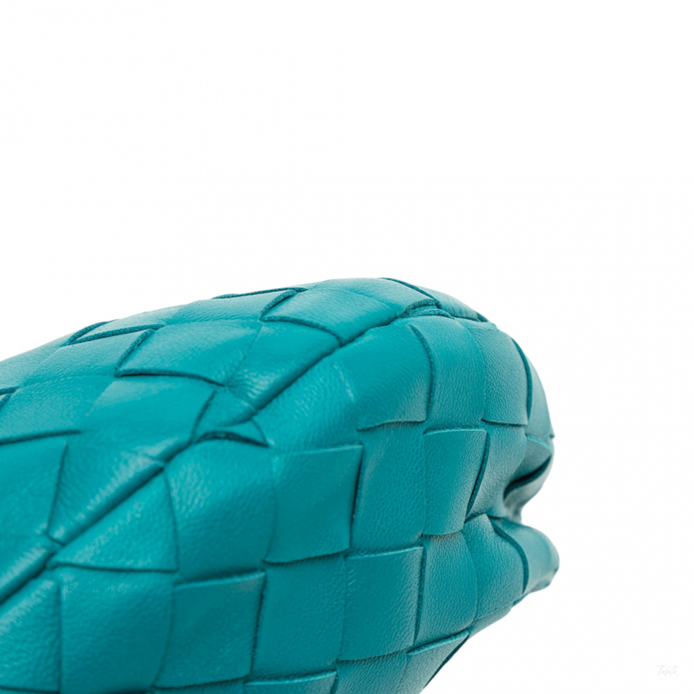 Bottega Veneta Jodie Mini Intrecciato Leather Hobo Handbag Blue