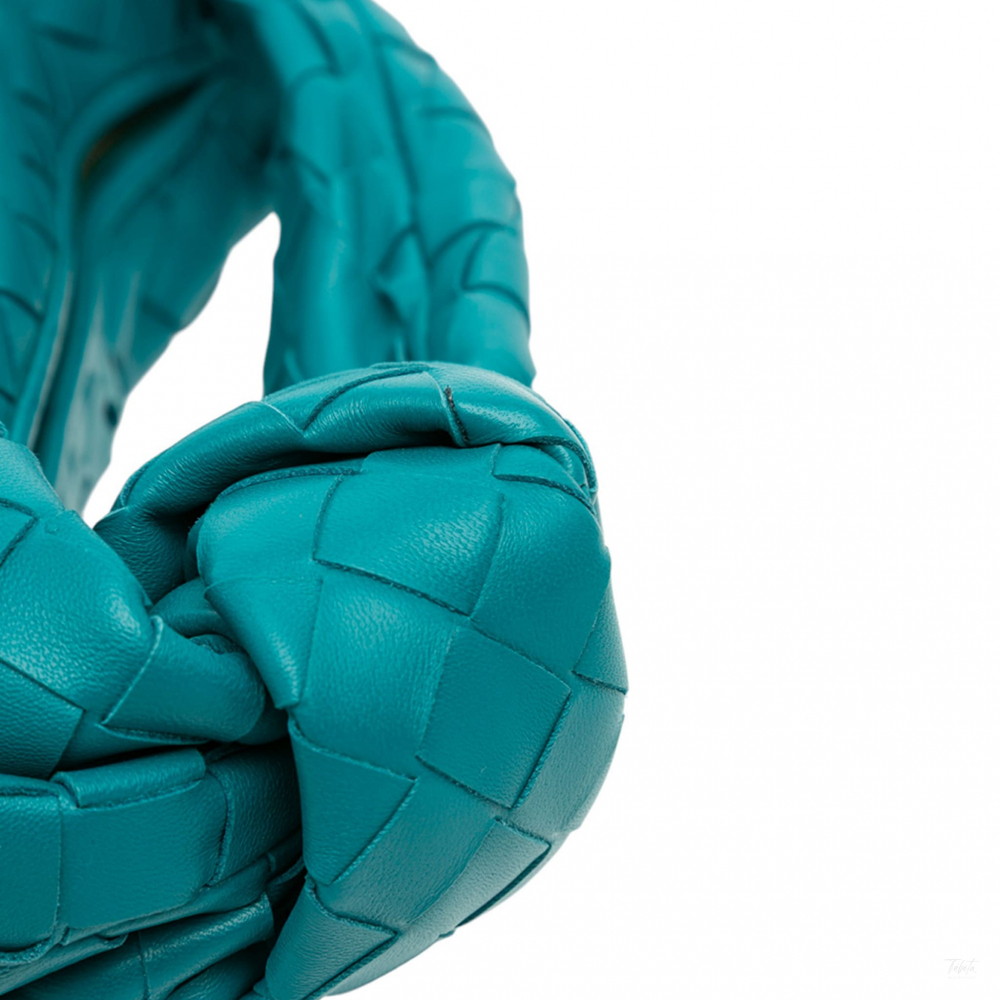 Bottega Veneta Jodie Mini Intrecciato Leather Hobo Handbag Blue