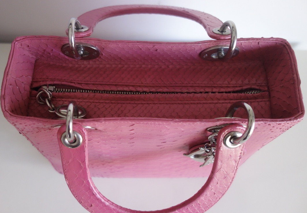 Dior Lady Dior pink python bag