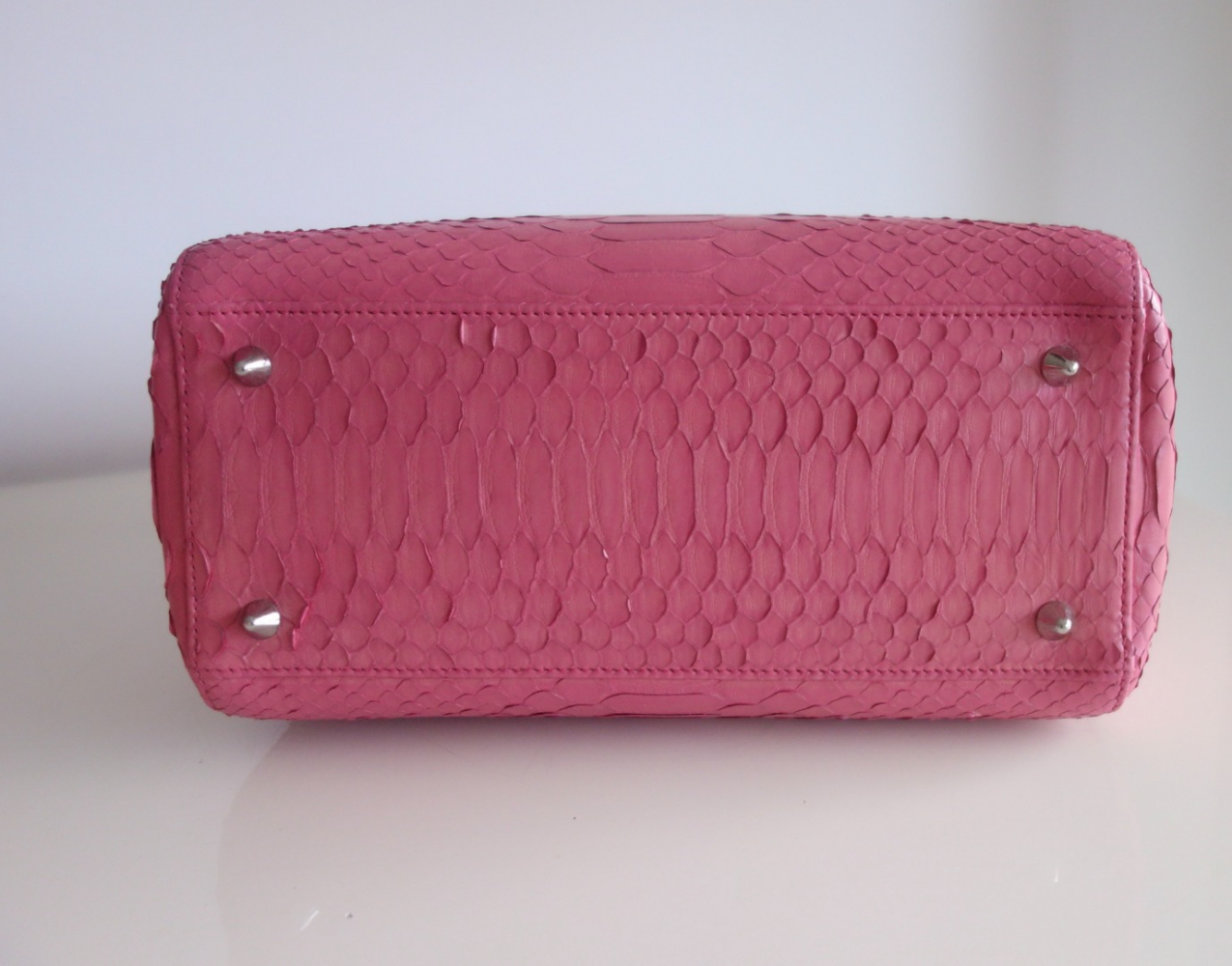 Dior Lady Dior pink python bag