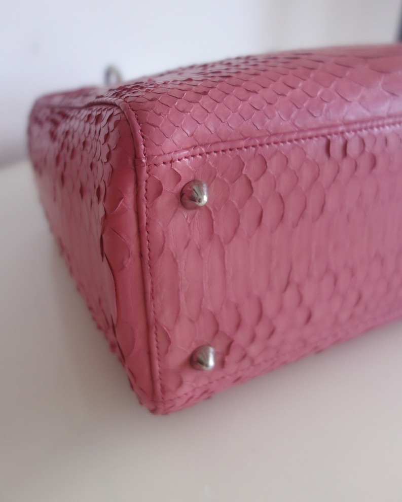 Dior Lady Dior pink python bag