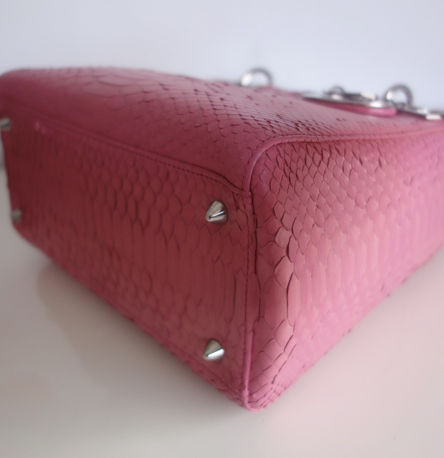 Dior Lady Dior pink python bag