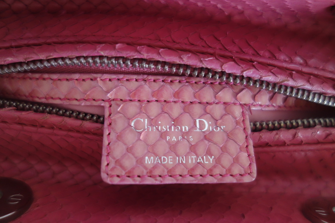 Dior Lady Dior pink python bag