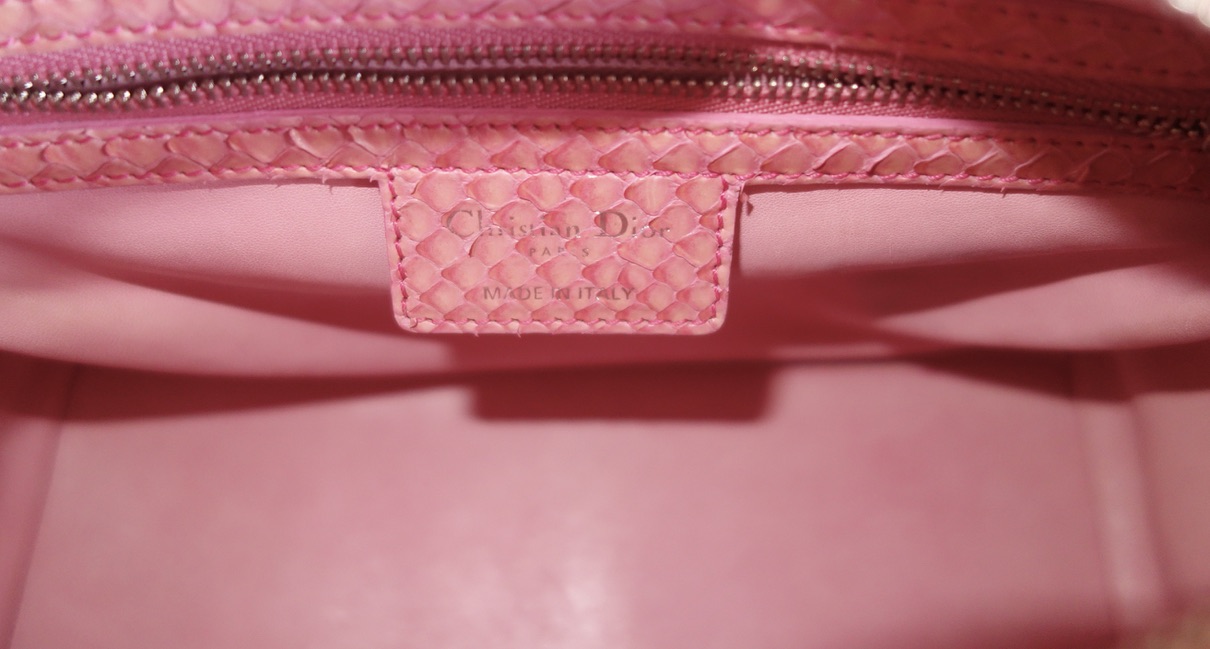 Dior Lady Dior pink python bag