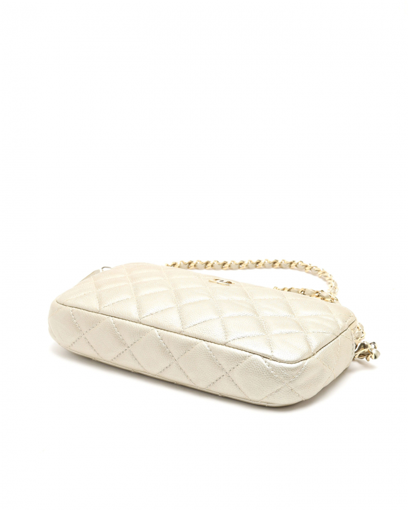 Chanel Caviar Double Zip Wallet On Chain Bag